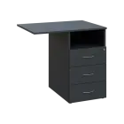 BKC 2 - 82 kontejner přístavný, pravý, 3-zásuvkový/nika, deska protažená 25 mm, centrální zámek, 750